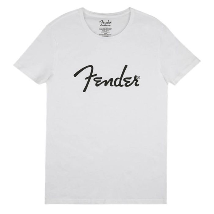 Fender Clothing T-Shirts spaghetti logo men's tee, white, XL