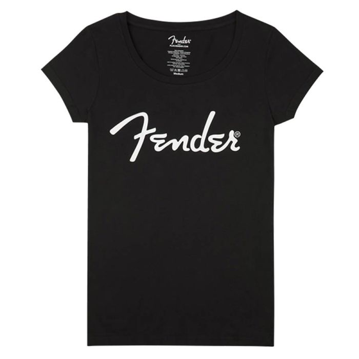 Fender Clothing T-Shirts spaghetti logo women's tee, black, M