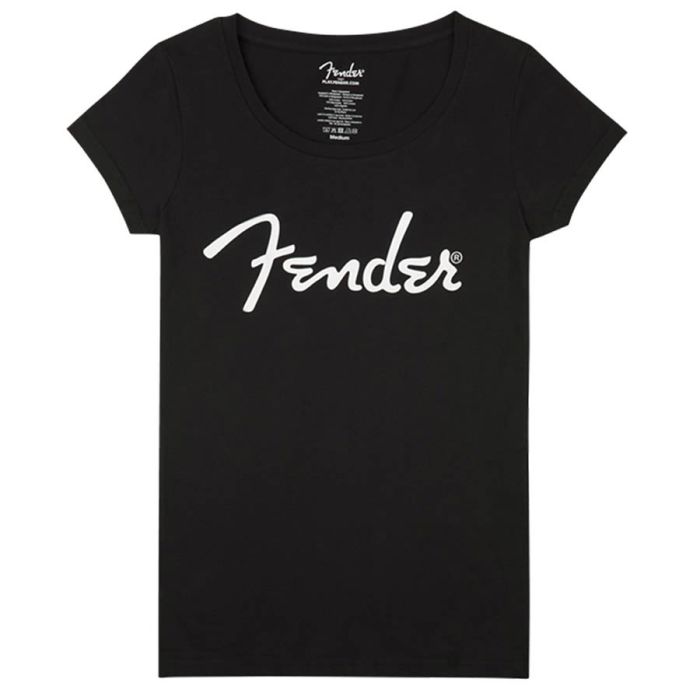 Fender Clothing T-Shirts spaghetti logo women's tee, black, L