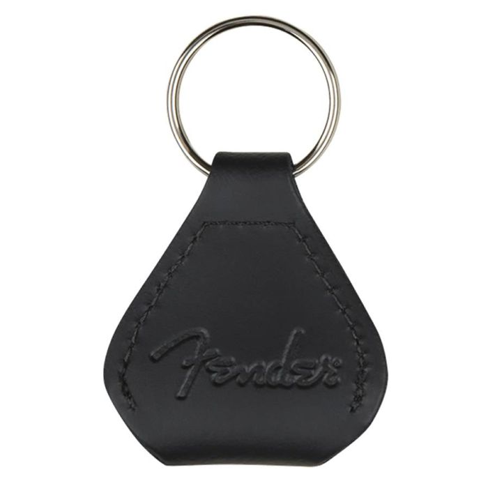 Fender leather pick holder keychain, black