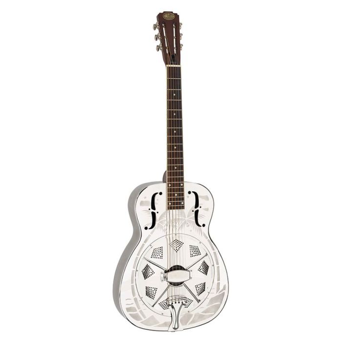 Royall Single Cone 14 fret resonator WEST END, bell brass body etched nickel finish, with softcase