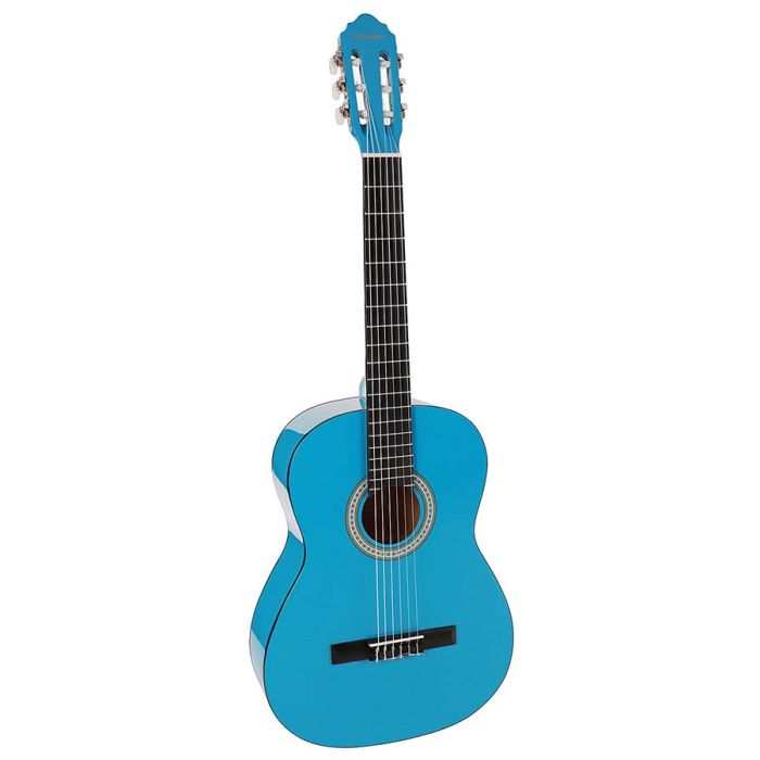 Salvador Kids Series klassieke gitaar 4/4 maat, linden b&s, nikkel frets, truss rod, glossy blauw