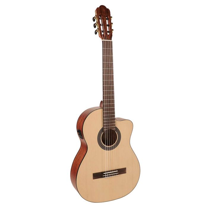 Salvador klassieke gitaar, spruce top, sapele b&s, Savarez snaren, satin finish, met cutaway en EQ5