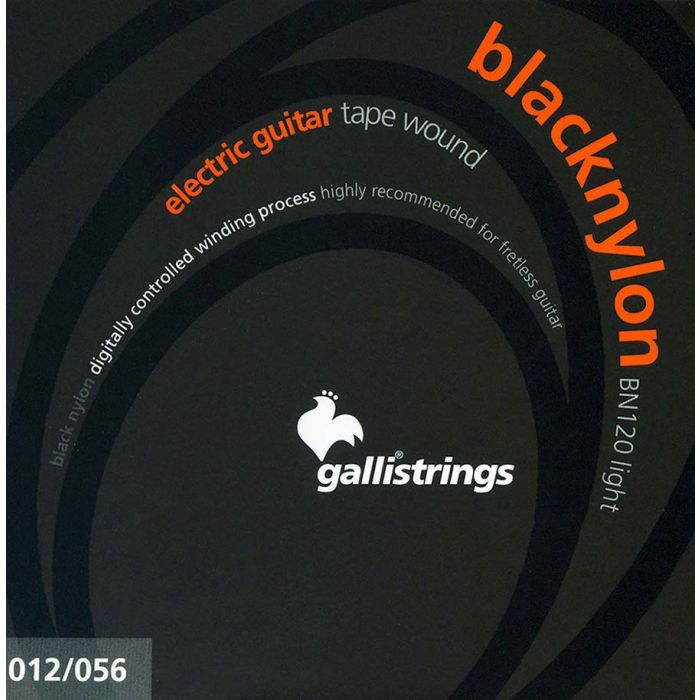 Galli Black Nylon snarenset elektrisch, 'signature Paolo Anessi, stainless steel core, nylon round wound, light