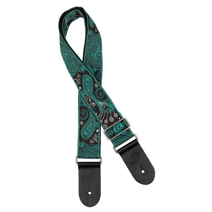 Gaucho Traditional Series guitar strap,2 inch jacquard jacquard weave, leather slips, multi colors400