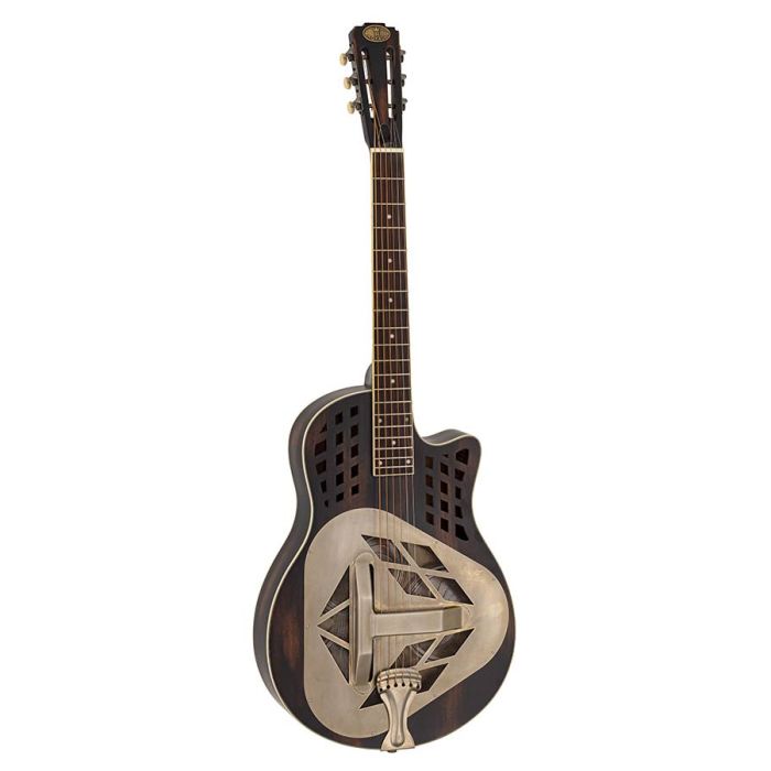 Royall Tri Cone 12 fret resonator CHESS CUTAWAY 12, wooden body (okoume) brown sand finish, with softcase