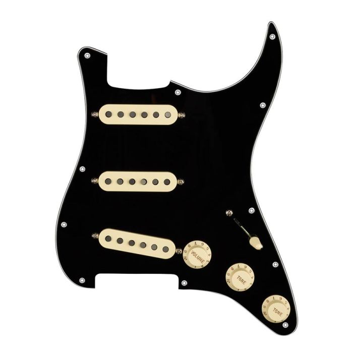 Fender Pre-Wired Strat Pickguard Custom Shop Fat 50's SSS, 11 screw holes, black