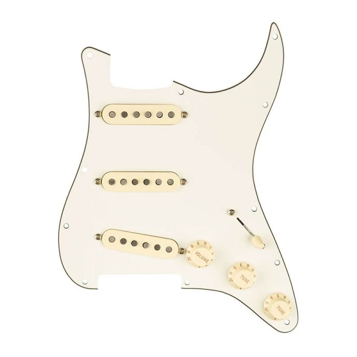 Fender Pre-Wired Strat Pickguard Custom Shop Fat 50's SSS, 11 screw holes, parchment