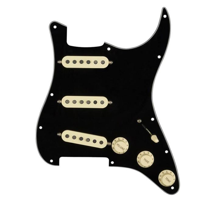 Fender Pre-Wired Strat Pickguard Custom Shop Texas Special SSS, 11 screw holes, black