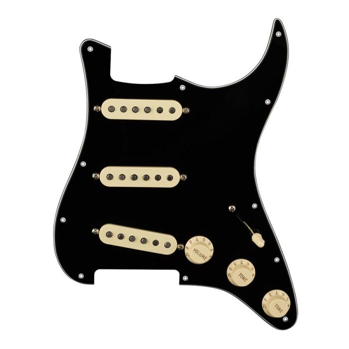 Fender Pre-Wired Strat Pickguard Original '57/'62 SSS, 11 screw holes, black