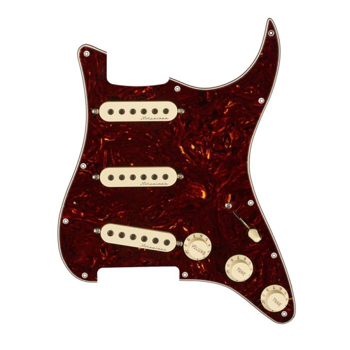 Fender Pre-Wired Strat Pickguard Hot Noiseless SSS, 11 screw holes, tortoise shell