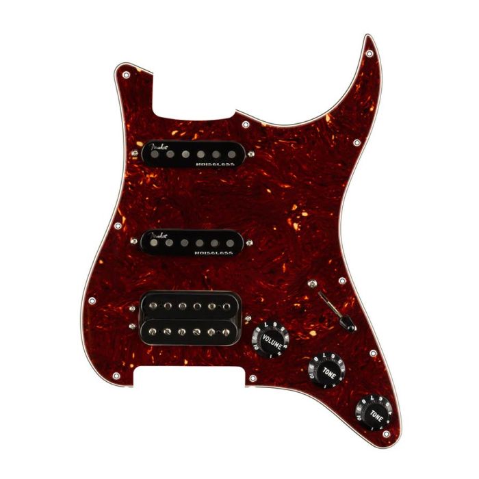 Fender Pre-Wired Strat Pickguard Shawbucker Bridge/Gen 4 Noiseless neck/middle HSS, 11 screw holes, tortoise shell