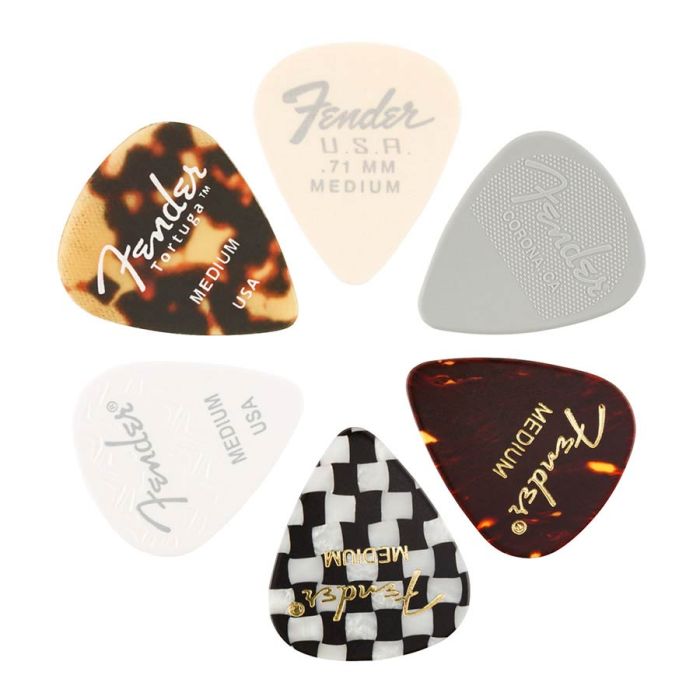 Fender Material Medley Picks 6 pieces, 351 shape, medium