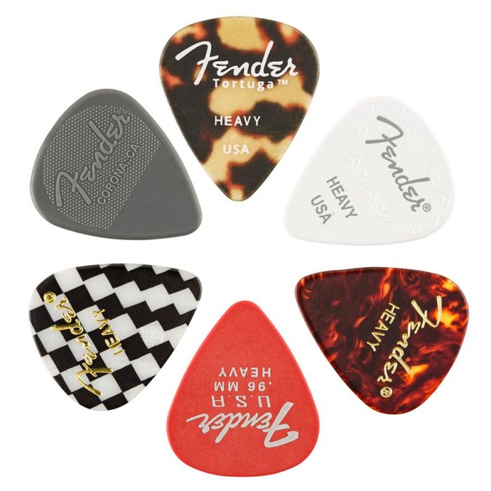 Fender Material Medley Picks 6 pieces, 351 shape, heavy