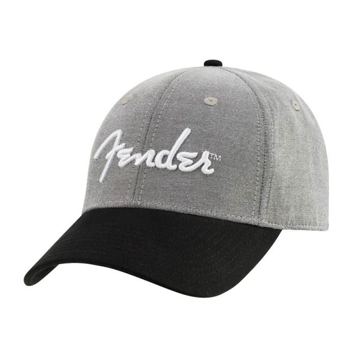 Fender Clothing Headwear Hipster dad hat, gray and black, one size fits most