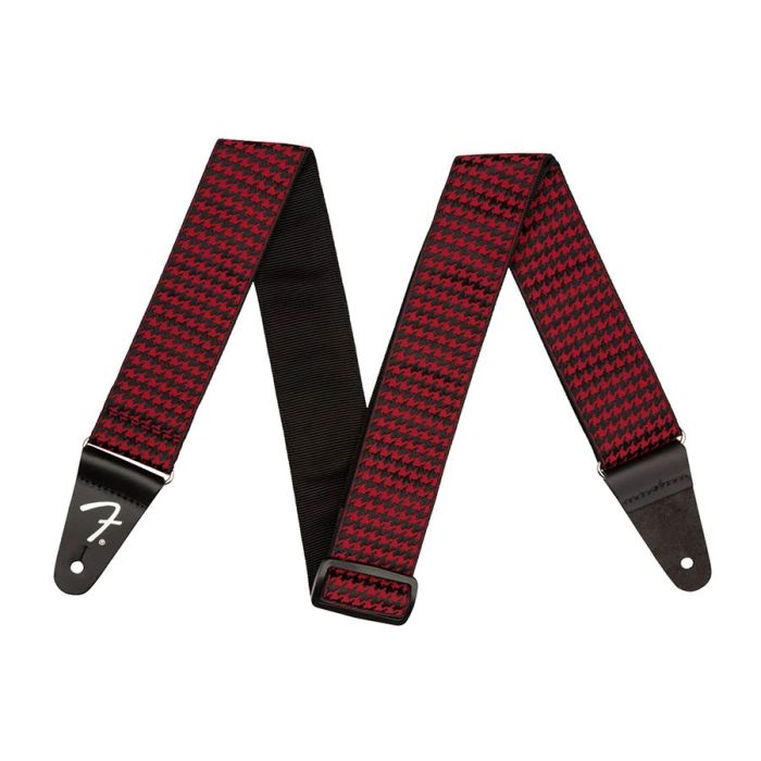 Fender guitar strap, houndstooth, red