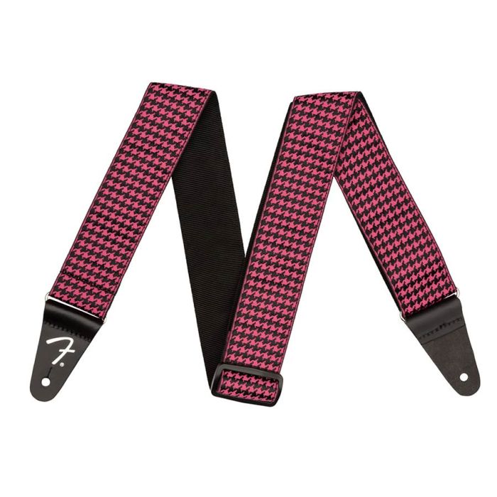 Fender guitar strap, houndstooth, pink