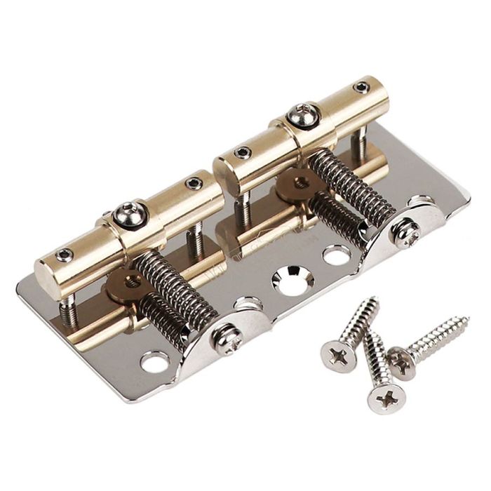 Wilkinson bridge-tailpiece '51 Puncher bass bridge, pitch 19,6mm, brass saddles, nickel with screws