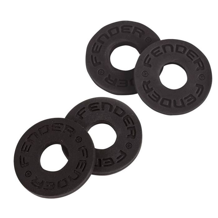 Fender Straps Blocks, rubber strap locking rings, two pair black