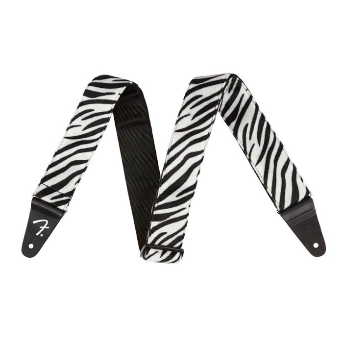 Fender Wild Animal Print 2" guitar strap, synthetic fur, zebra print