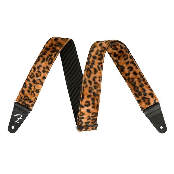 Fender Wild Animal Print 2" guitar strap, synthetic fur, wild leopard print