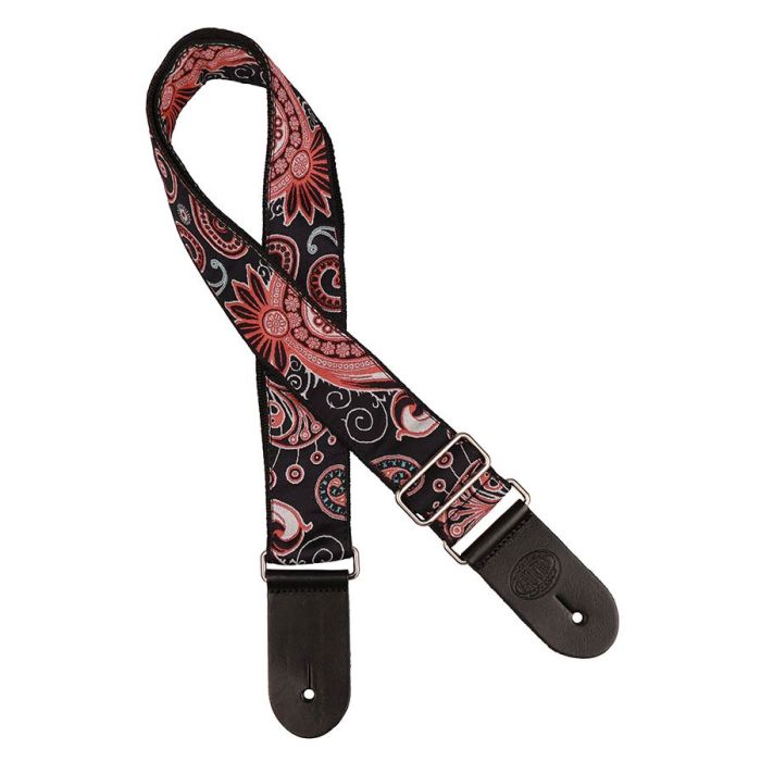 Gaucho Traditional Series guitar strap,2 inch jacquard jacquard weave, leather slips, multi colors-1