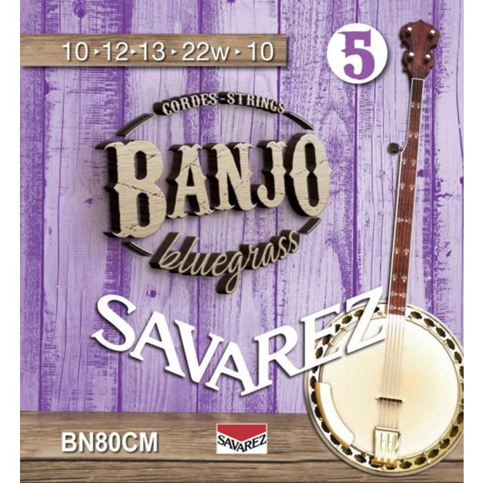 Savarez string set 5-string banjo, bluegrass, custom medium, 010-011-013-022W-010