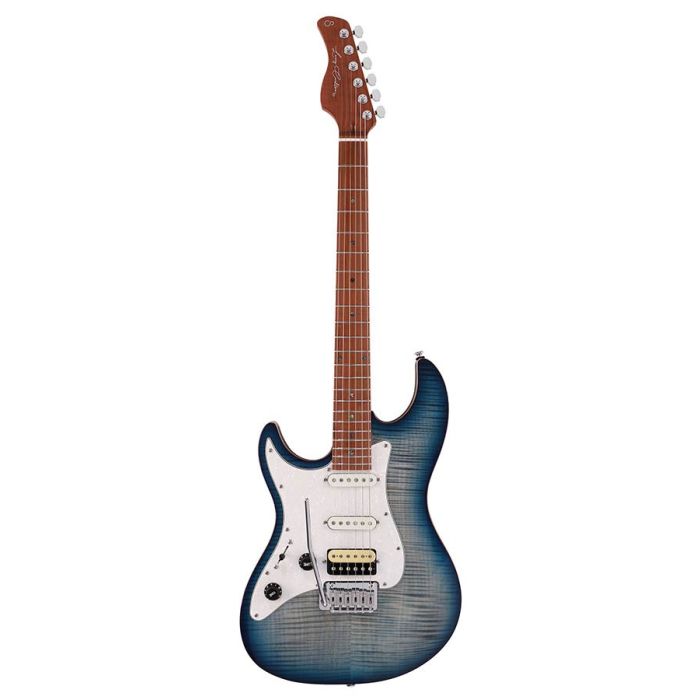 Sire Guitars S Series Larry Carlton electric guitar S-style lefty with flamed maple top transparent blue