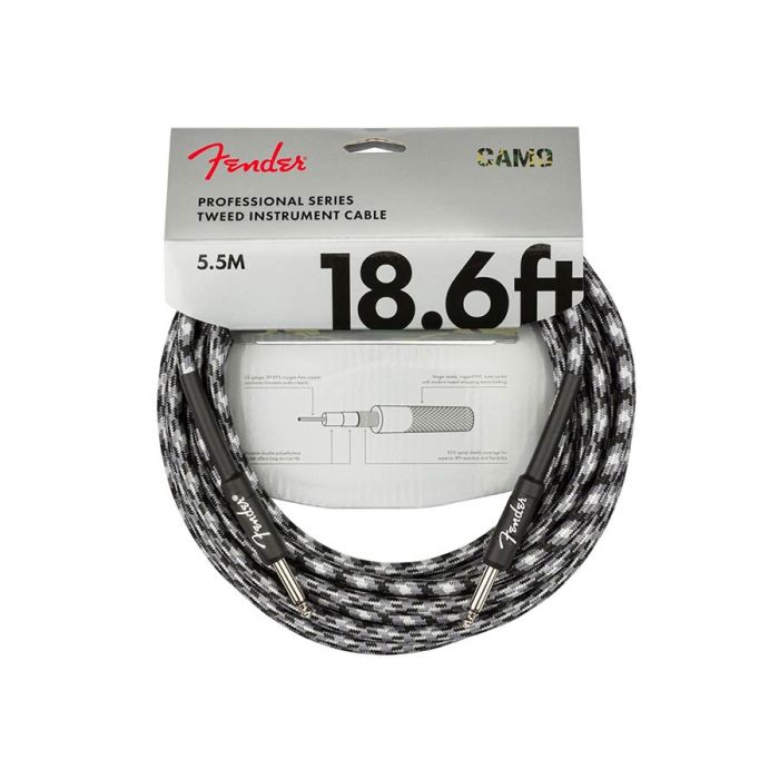 Fender Professional Series instrument cable 2x jack (metal) 18.6', winter camo