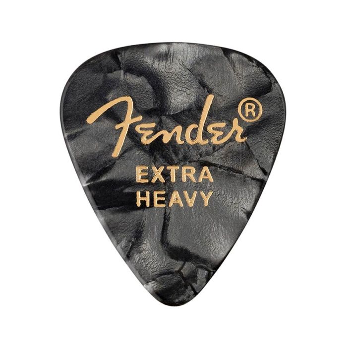 Fender 351 shape premium picks, extra heavy, black moto, 12-pack