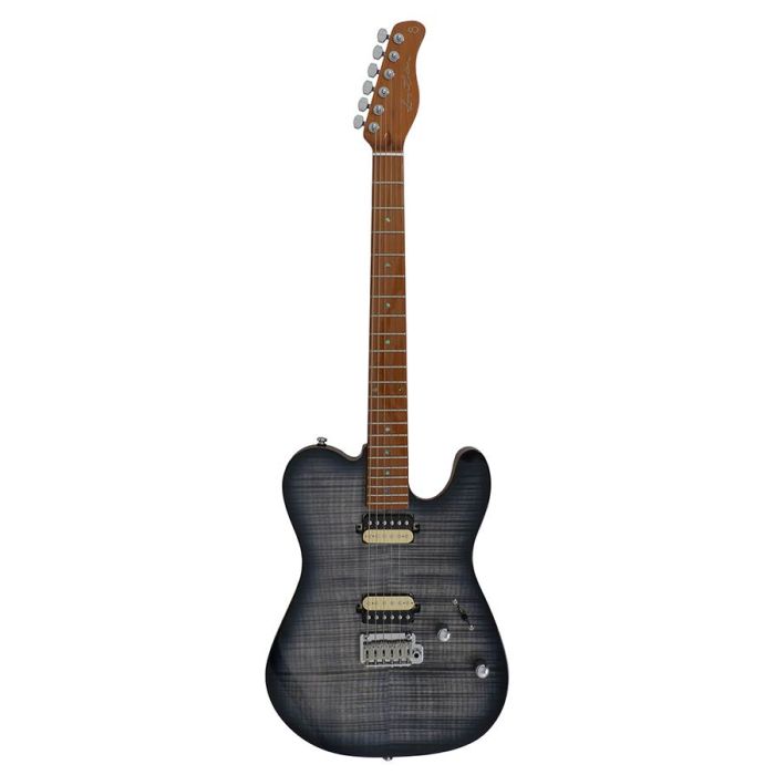 Sire Guitars T Series Larry Carlton electrische gitaar, T-style, elzen body, gevlamde esdoorn top, transparant zwart