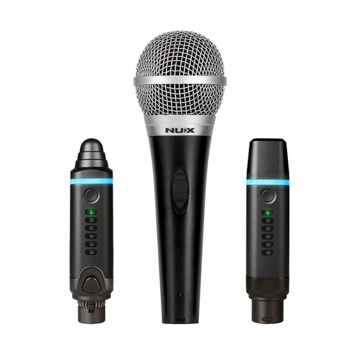 NUX Wireless 2.4 GHz wireless microphone system, XLR transmitter and receiver, free dynamic microphone included