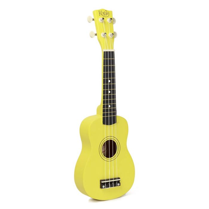 Korala soprano ukulele with guitar machine heads, yellow