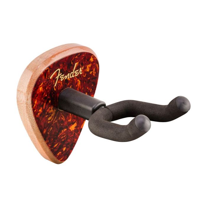 Fender 351 guitar wall hanger, tortoise shell, mahogany