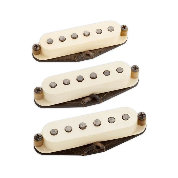 Seymour Duncan Surfer Strat set for ST, three Antiquity II Surfer Staggered pickups, aged white caps