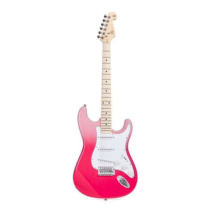 SX Modern Series ST style electric guitar with gigbag, pink twilight