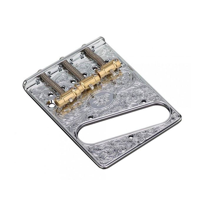 Gotoh Luxury Mode bridge for e-guitar, Teaser, pitch 10.8mm, brass "In-tune" saddles, chrome