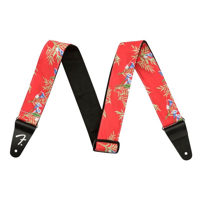 Fender Hawaiian 2" guitar strap, red floral