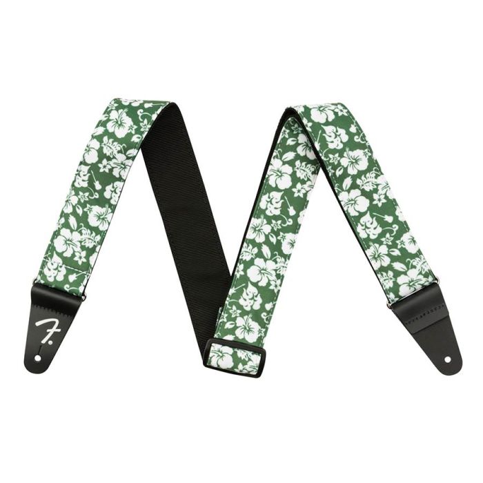 Fender Hawaiian 2" guitar strap, green floral