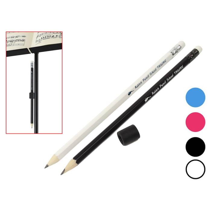 Artino set of pencils with eraser, black and white, 2B, includes one removable black magnet