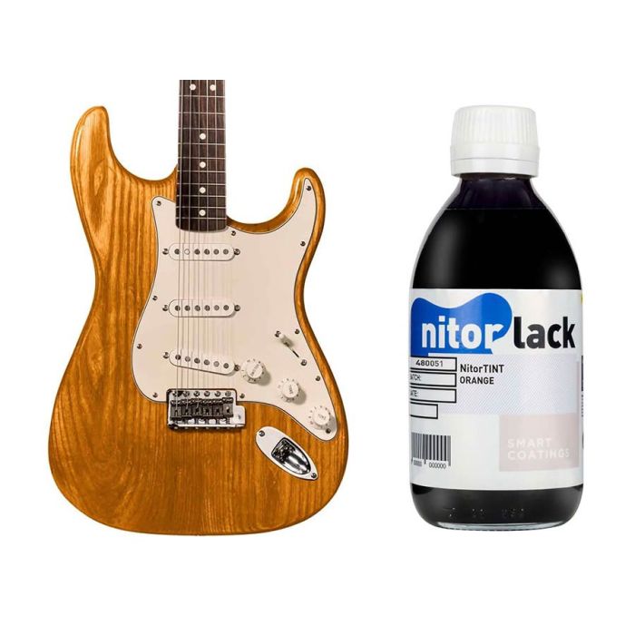 NitorLACK NitorTINT dye orange for electric and classical/flamenco guitar - 250ml bottle