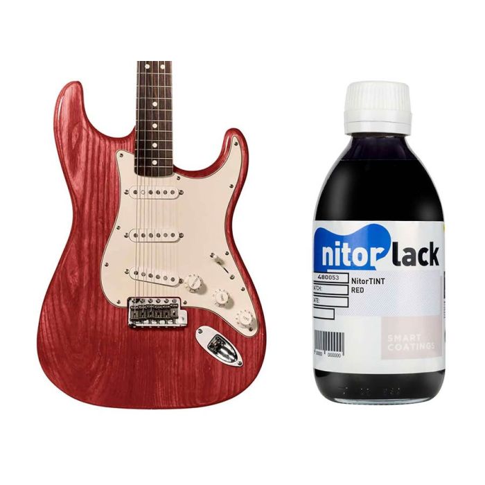 NitorLACK NitorTINT dye red/cherry for electric and classical/flamenco guitar - 250ml bottle