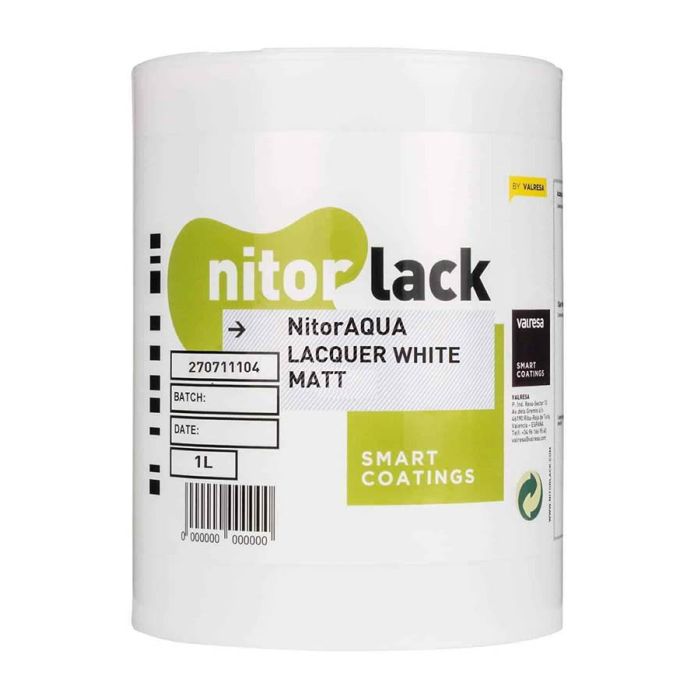 NitorLACK NitorAQUA waterbased matte white lacquer - 1000ml can