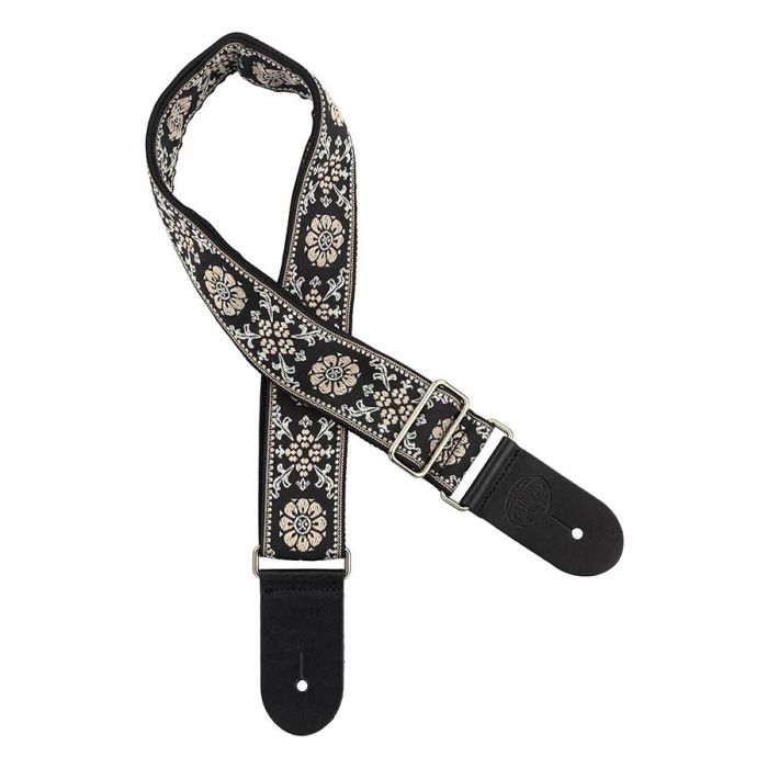 Gaucho Traditional Series guitar strap,2 inch jacquard jacquard weave, leather slips, multi colors3