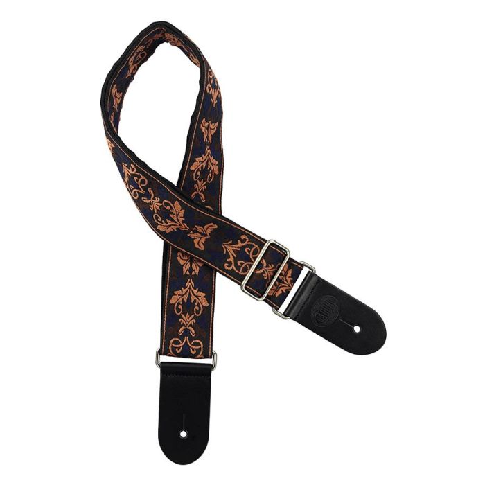 Gaucho Traditional Series guitar strap,2 inch jacquard jacquard weave, leather slips, multi colors8