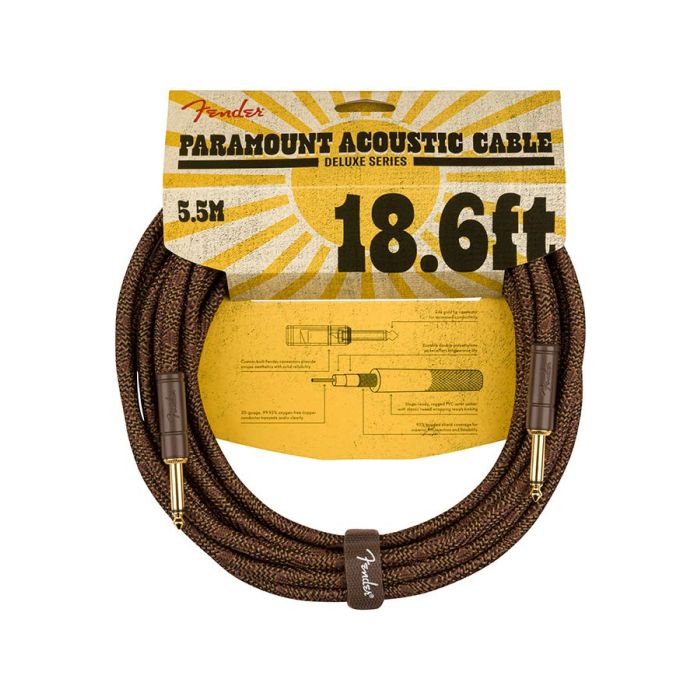 Fender Paramount 18.6' acoustic instrument cable, brown