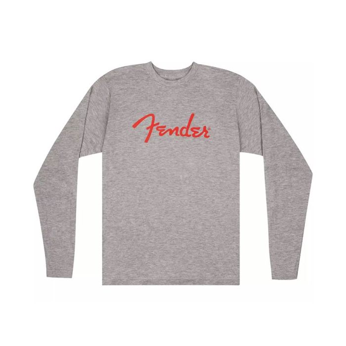 Fender Clothing T-Shirts spaghetti logo l/s t-shirt, heather gray, L