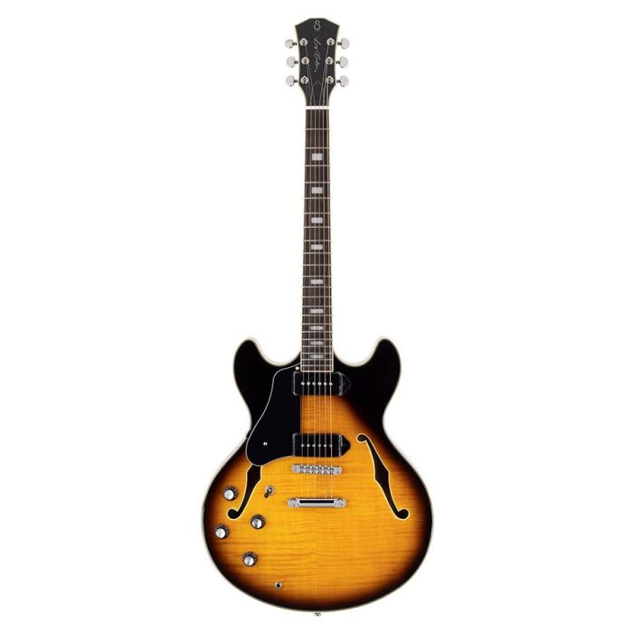 Sire Guitars H Series Larry Carlton lefty electric guitar archtop with P90s vintage sunburst