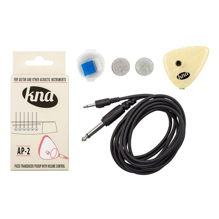 KNA Pickups piezo transducer pickup system for acoustic instruments, with volume control  1/8" to 1/4" cable