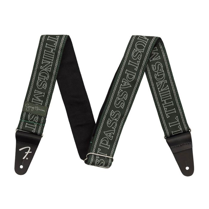 Fender George Harrison ATMP Logo guitar strap, green polyester, 2"